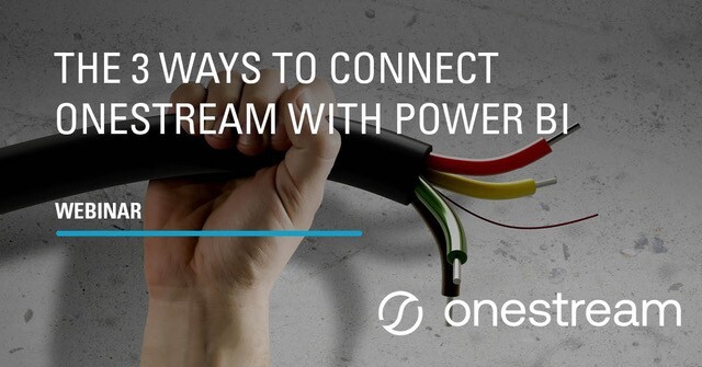 Webinar The 3 ways to connect OneStream with Power BI