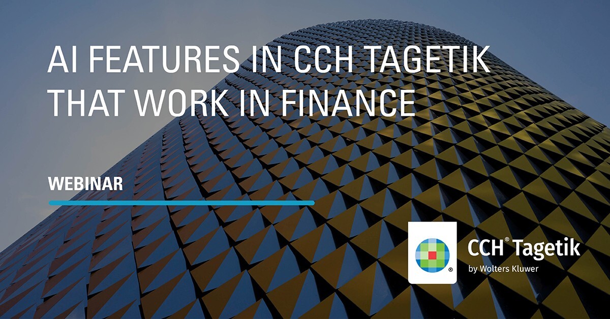 Webinar AI Features in CCH Tagetik that work in finance